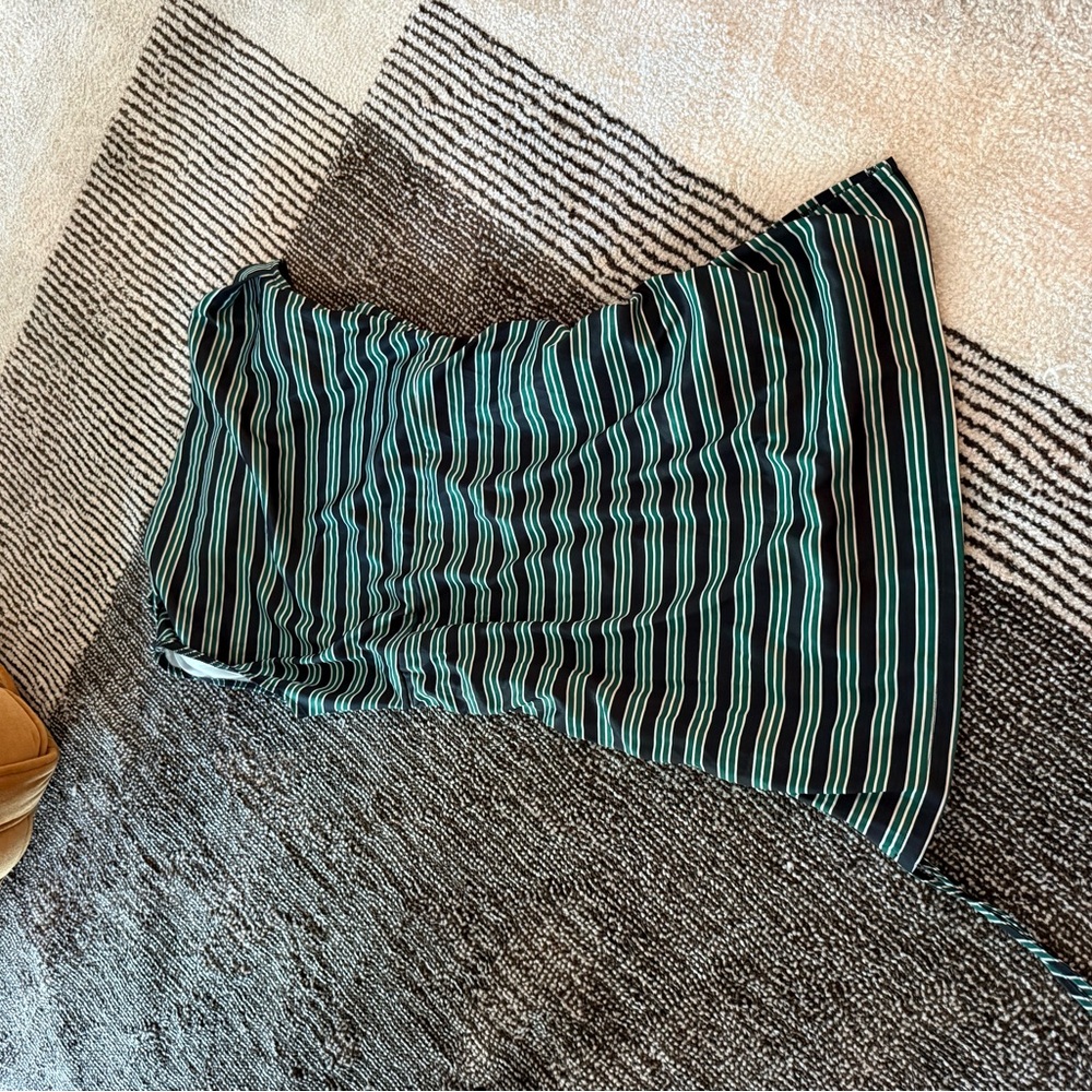 Lioness One-Shoulder Striped Dress in Black and Blue